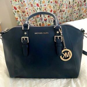 MICHAEL KORS Navy Satchel Bag